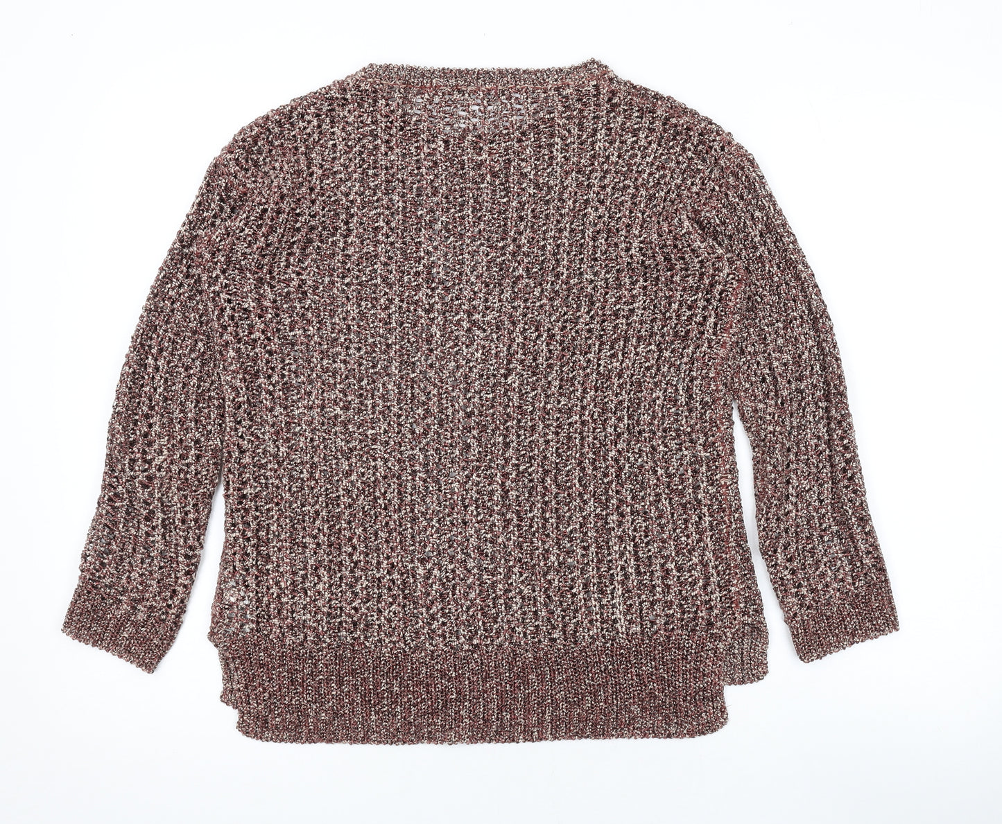 Marks and Spencer Womens Brown Round Neck Acrylic Pullover Jumper Size 10