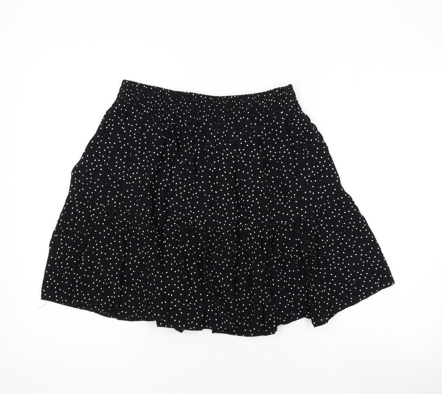 New Look Womens Black Polka Dot Viscose Mini Skirt Size 12