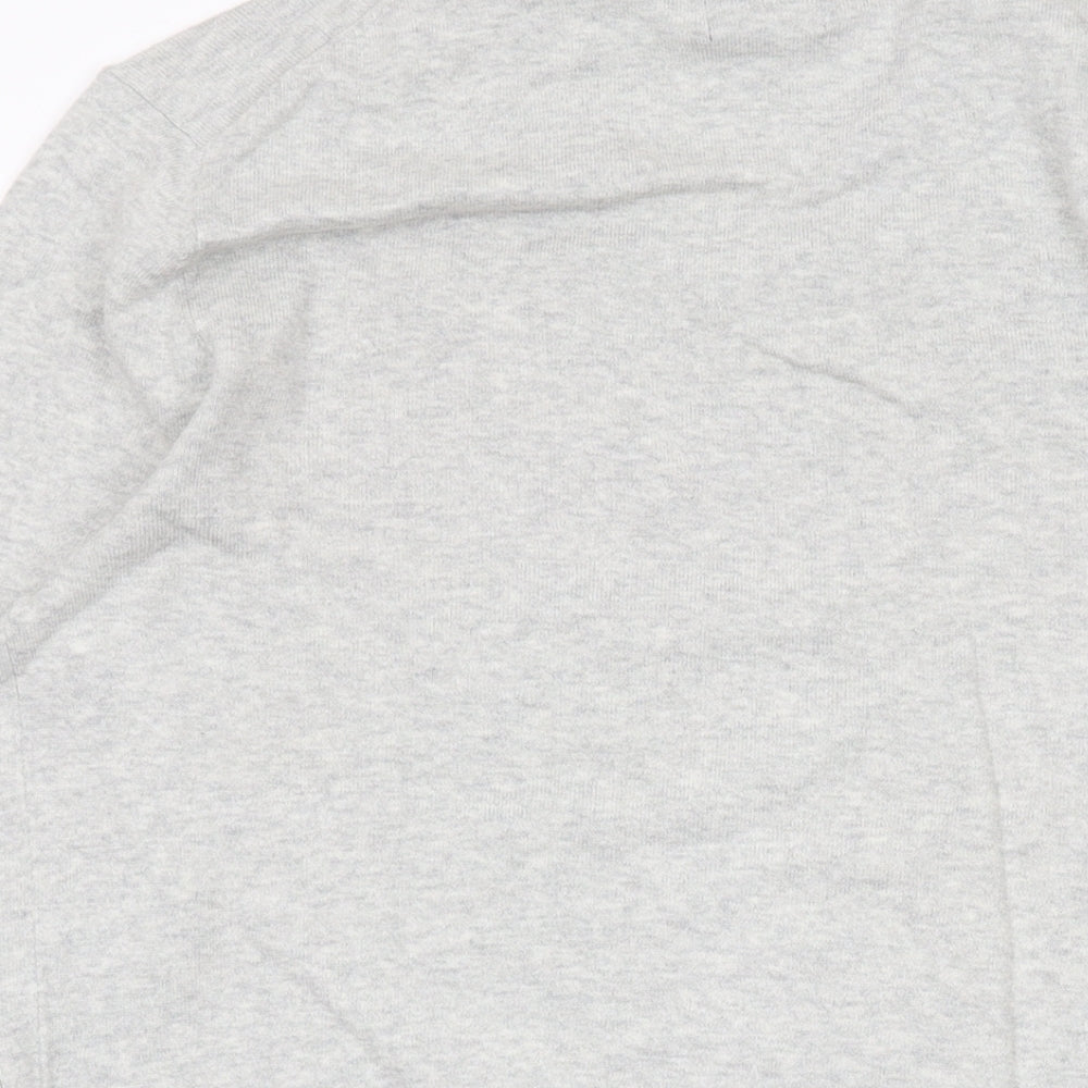 Burton Mens Grey V-Neck Cotton Pullover Jumper Size S Long Sleeve