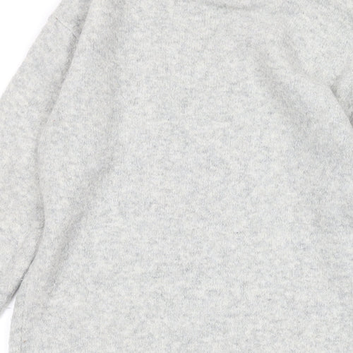 Uniqlo Girls Grey Mock Neck Acrylic Pullover Jumper Size 9-10 Years Pullover
