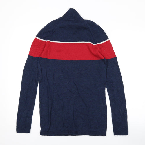 Sweaty Betty Womens Blue Mock Neck Wool Pullover Jumper Size XS