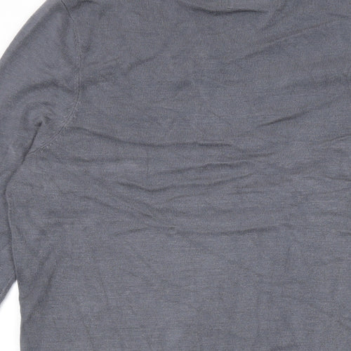Mint Velvet Womens Grey Round Neck Viscose Pullover Jumper Size 10