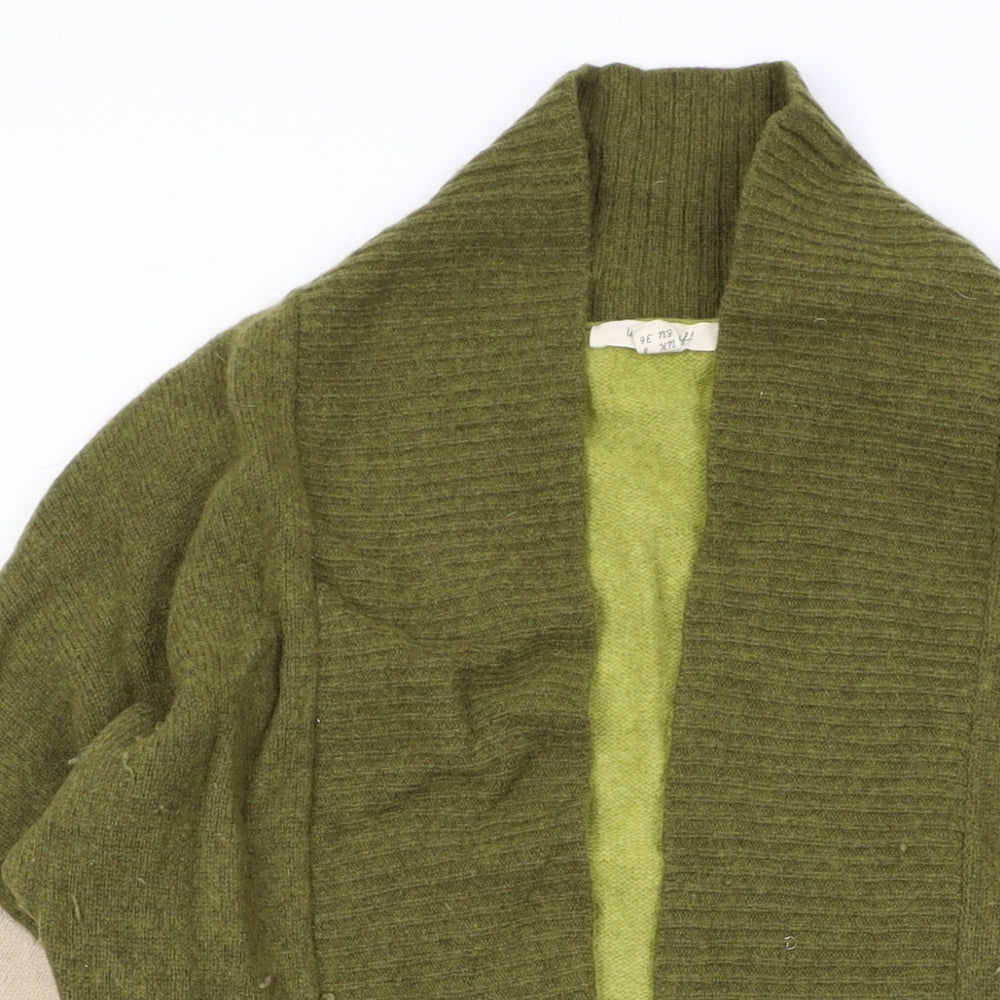 White Stuff Womens Green V-Neck Wool Cardigan Jumper Size 8