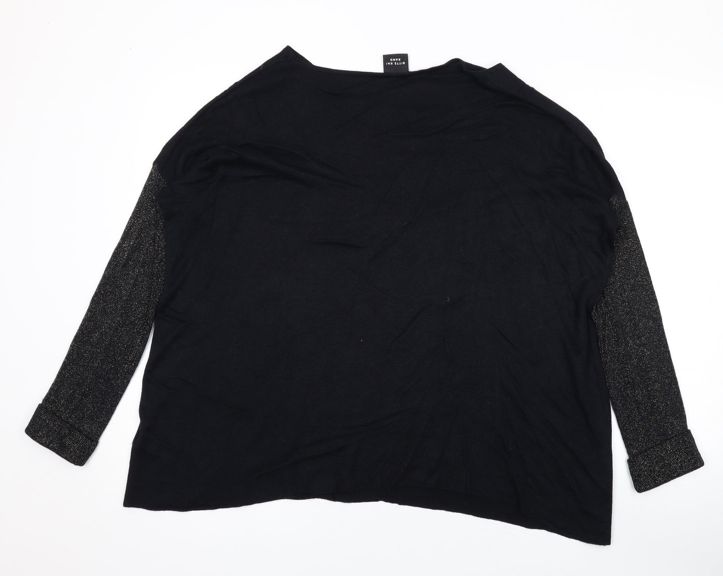 Bitte Kai Rand Womens Black Round Neck Viscose Pullover Jumper Size XL