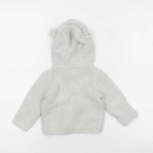 The White Company Baby Grey Coir Cardigan Jumper Size 3-6 Months Button