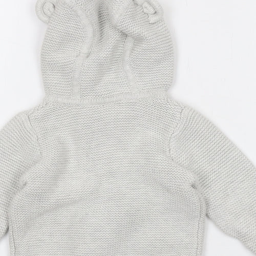 The White Company Baby Grey Coir Cardigan Jumper Size 3-6 Months Button