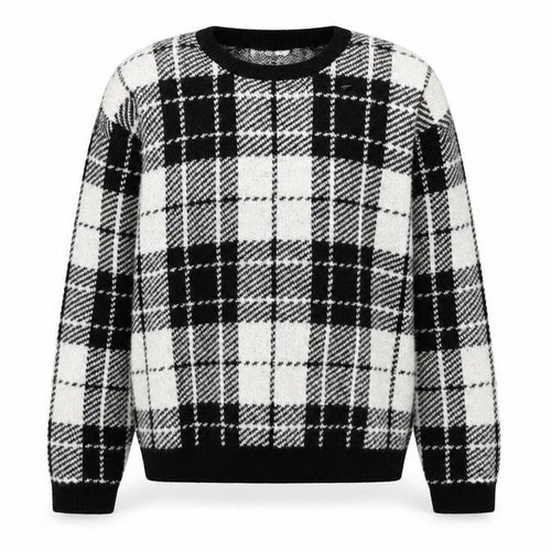 H&M Girls Black Round Neck Plaid Acrylic Pullover Jumper Size 12-13 Years Pullover