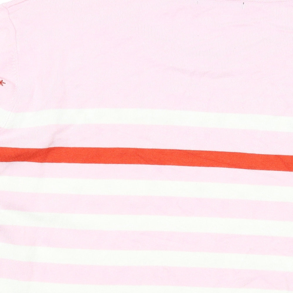 Roman Womens Pink Round Neck Striped Viscose Pullover Jumper Size 20