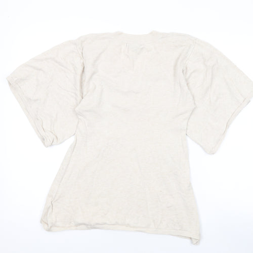 Love Knitwear Womens Beige V-Neck Acrylic Pullover Jumper Size 12