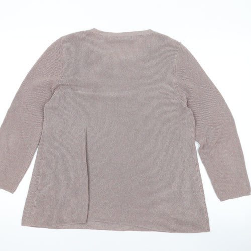 NEXT Womens Pink Scoop Neck Cotton Pullover Jumper Size 12