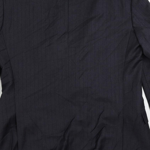 Marks and Spencer Mens Blue Striped Polyester Jacket Suit Jacket Size 42 Regular