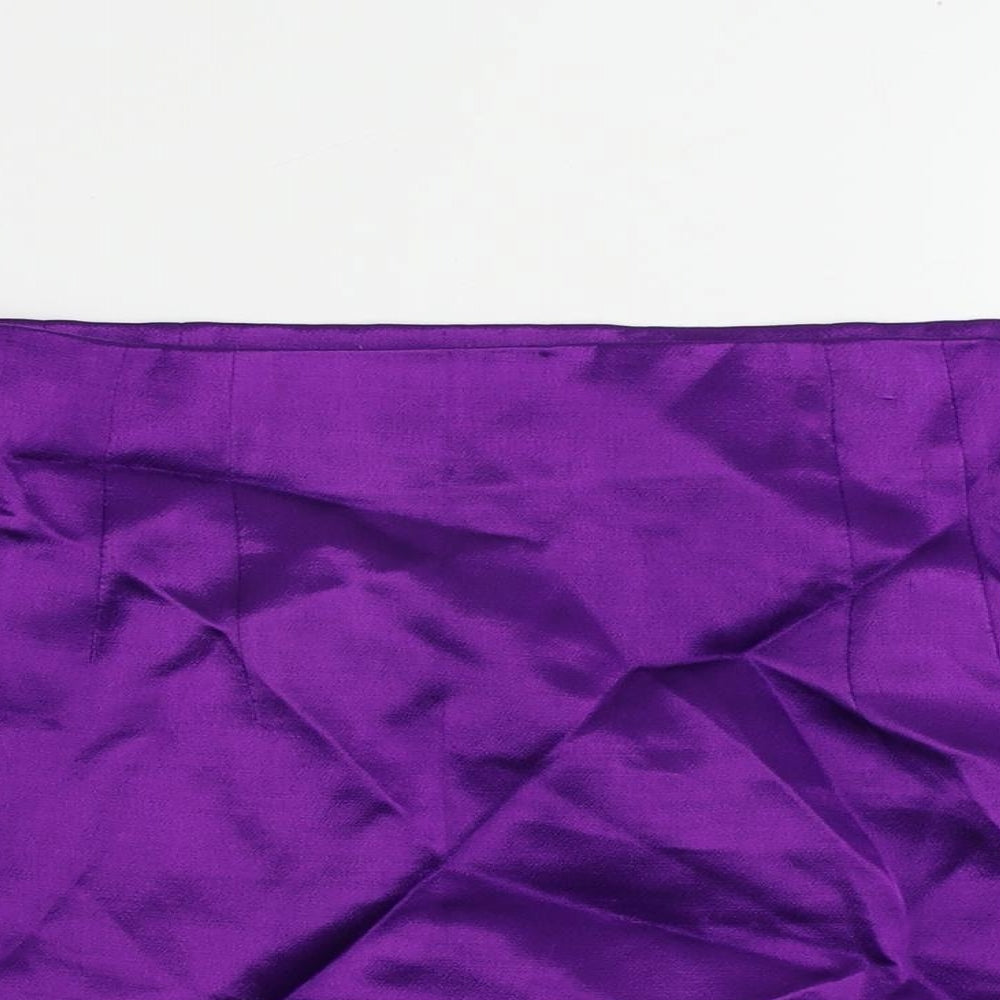 Zara Womens Purple Viscose Mini Skirt Size S Zip