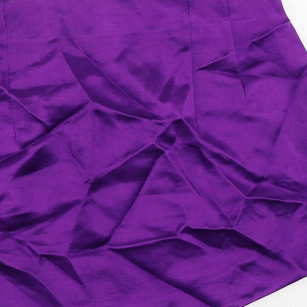 Zara Womens Purple Viscose Mini Skirt Size S Zip