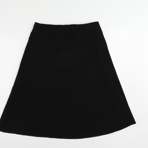 Marks and Spencer Womens Black Polyester A-Line Skirt Size 12 - Elastic Waist