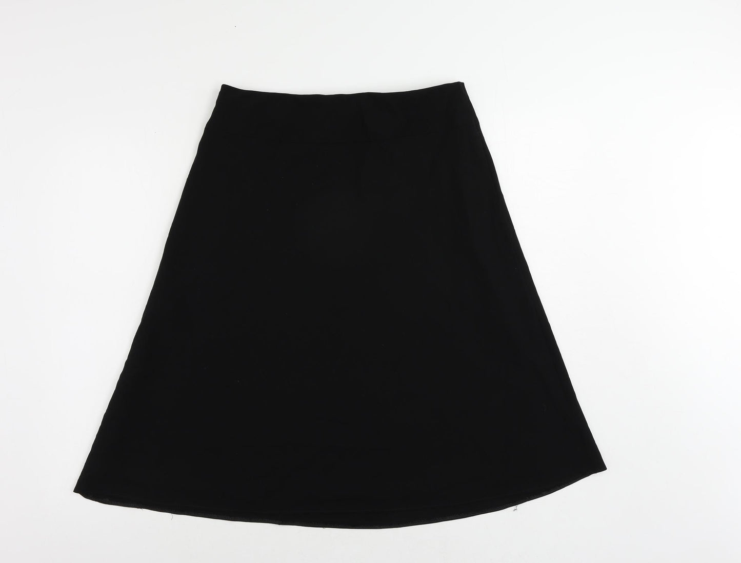 Marks and Spencer Womens Black Polyester A-Line Skirt Size 12 - Elastic Waist