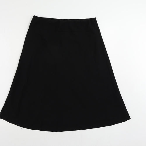 Marks and Spencer Womens Black Polyester A-Line Skirt Size 12 - Elastic Waist