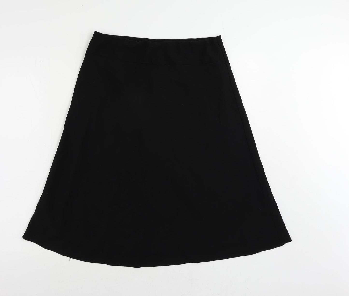Marks and Spencer Womens Black Polyester A-Line Skirt Size 12 - Elastic Waist