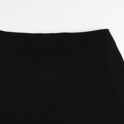 Marks and Spencer Womens Black Polyester A-Line Skirt Size 12 - Elastic Waist