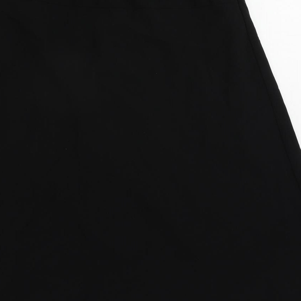 Marks and Spencer Womens Black Polyester A-Line Skirt Size 12 - Elastic Waist