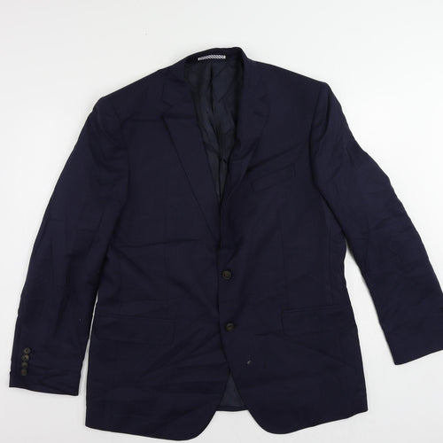 Marks and Spencer Mens Blue Polyester Jacket Suit Jacket Size 42 Regular