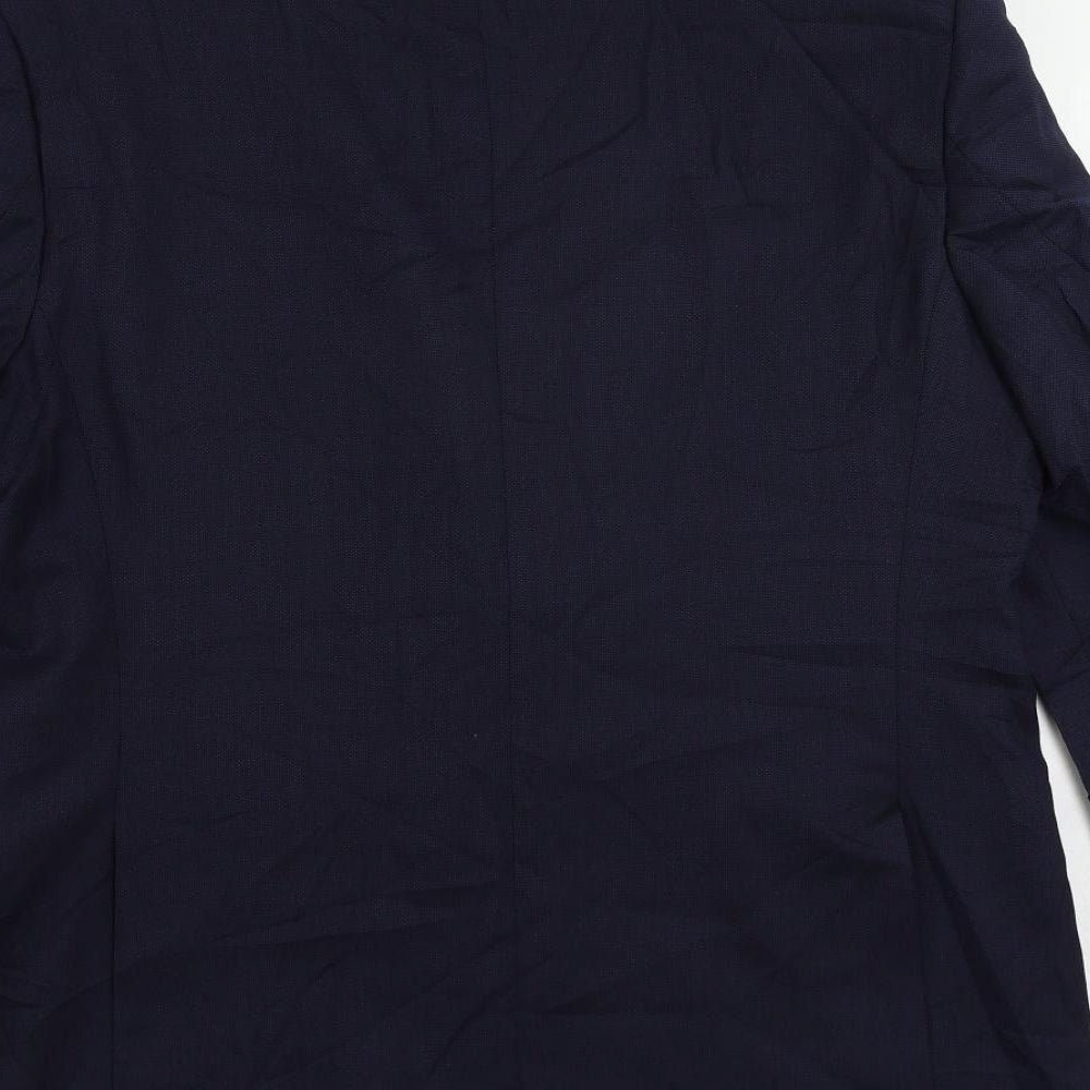 Marks and Spencer Mens Blue Polyester Jacket Suit Jacket Size 42 Regular