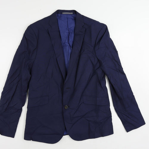 Marks and Spencer Mens Blue Polyester Jacket Suit Jacket Size 42 Regular