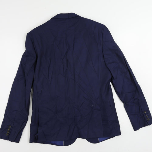 Marks and Spencer Mens Blue Polyester Jacket Suit Jacket Size 42 Regular