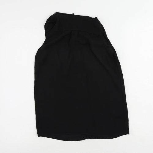 NEXT Womens Black Polyester Basic Blouse Size 6 V-Neck