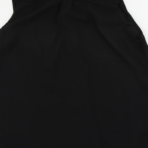 NEXT Womens Black Polyester Basic Blouse Size 6 V-Neck