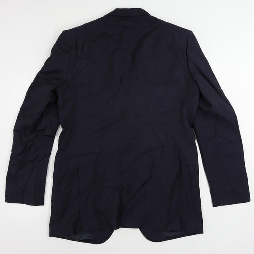 Marks and Spencer Mens Blue Striped Polyester Jacket Suit Jacket Size 42 Regular