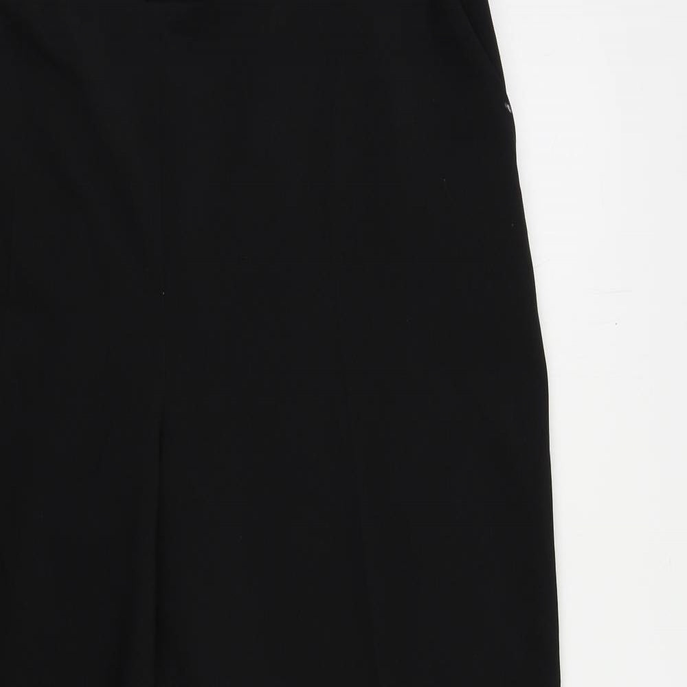 BHS Womens Black Polyester Trousers Size 16 L27 in Regular - Elastic Waist