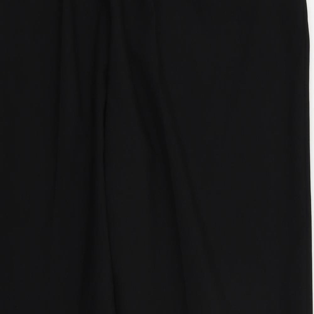 BHS Womens Black Polyester Trousers Size 16 L27 in Regular - Elastic Waist