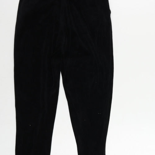 H&M Girls Black Polyester Jogger Trousers Size 12-13 Years Regular Drawstring - Embellished