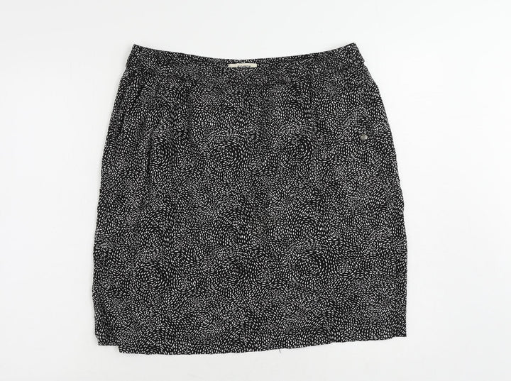 Q Garcia Womens Black Geometric Viscose Straight & Pencil Skirt Size XL - Pockets Elastic Waist