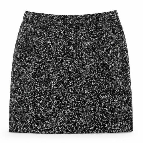 Q Garcia Womens Black Geometric Viscose Straight & Pencil Skirt Size XL - Pockets Elastic Waist