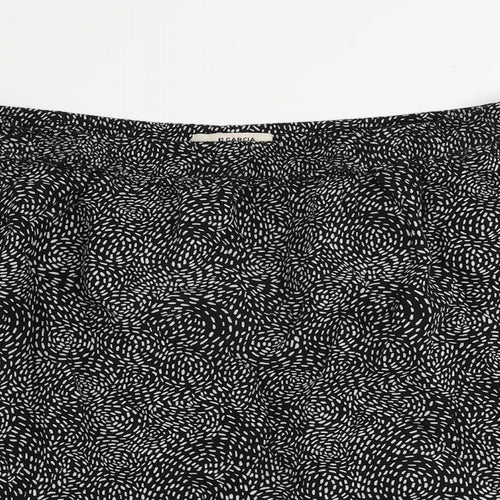 Q Garcia Womens Black Geometric Viscose Straight & Pencil Skirt Size XL - Pockets Elastic Waist