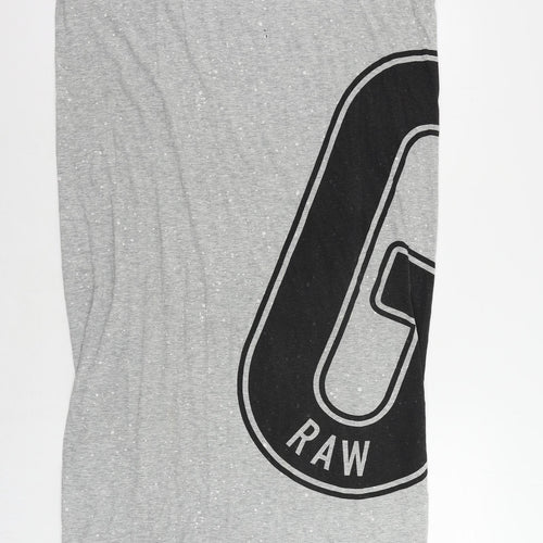 G-Star Raw Womens Grey Cotton Tank Dress Size L Scoop Neck Pullover