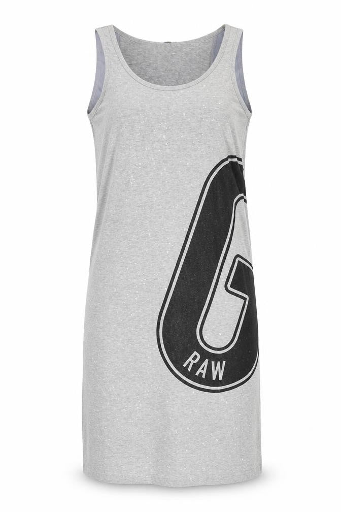 G-Star Raw Womens Grey Cotton Tank Dress Size L Scoop Neck Pullover