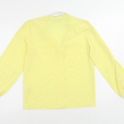 Planet Womens Yellow Polyester Basic Button-Up Size 8 Collared