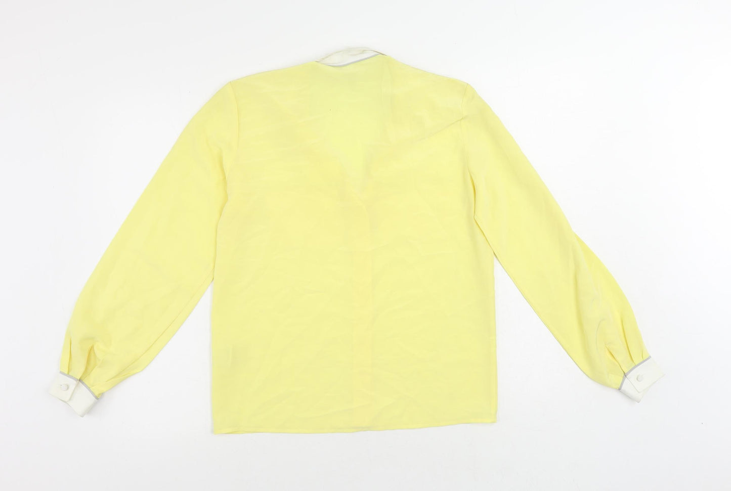 Planet Womens Yellow Polyester Basic Button-Up Size 8 Collared