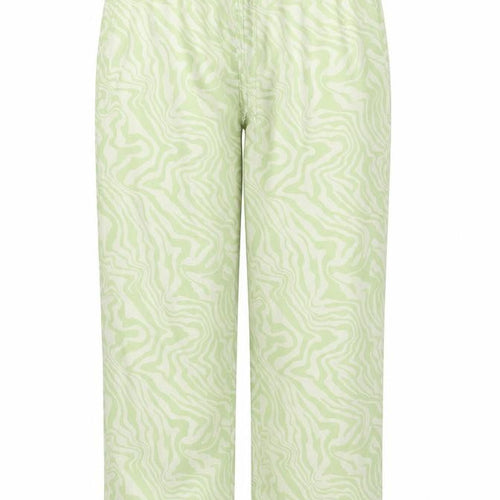 ASOS Womens Green Animal Print Polyester Trousers Size 10 L29 in Regular Drawstring - Adjustable Waist