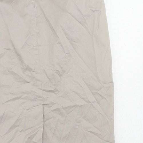 Marks and Spencer Womens Beige Cotton Straight & Pencil Skirt Size 10 Zip - Lined