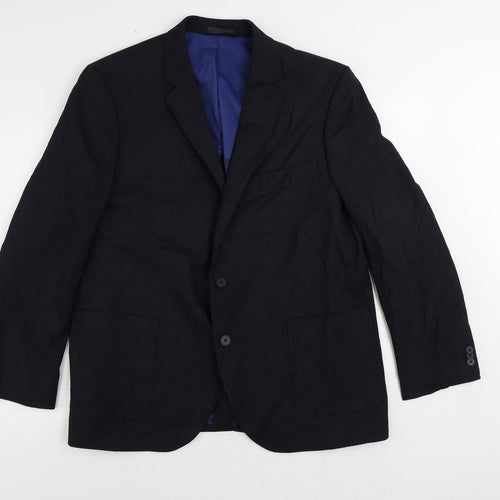 Marks and Spencer Mens Blue Polyester Jacket Suit Jacket Size 46 Regular