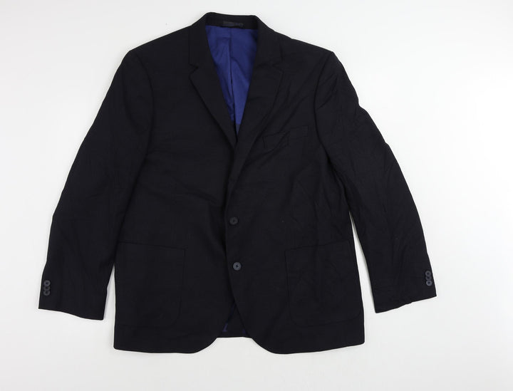Marks and Spencer Mens Blue Polyester Jacket Suit Jacket Size 46 Regular
