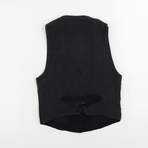 Topshop Womens Black Jacket Waistcoat Size 10 Button