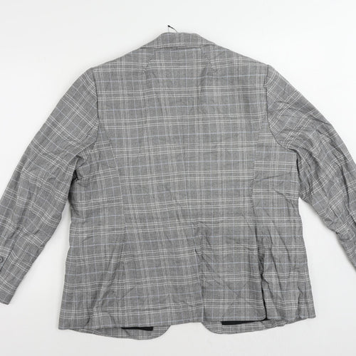 Marks and Spencer Womens Grey Plaid Jacket Blazer Size 20 Button