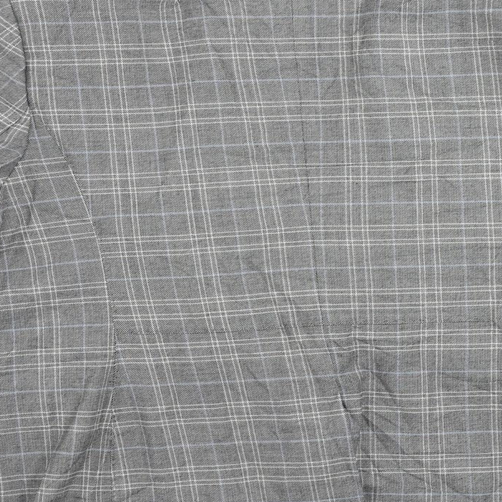Marks and Spencer Womens Grey Plaid Jacket Blazer Size 20 Button