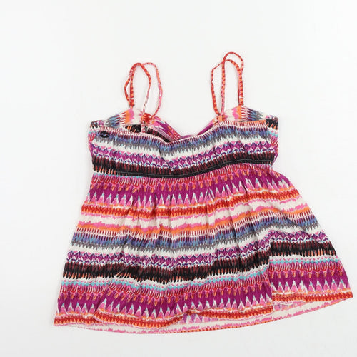 Billabong Womens Multicoloured Geometric Cotton Camisole Tank Size L V-Neck