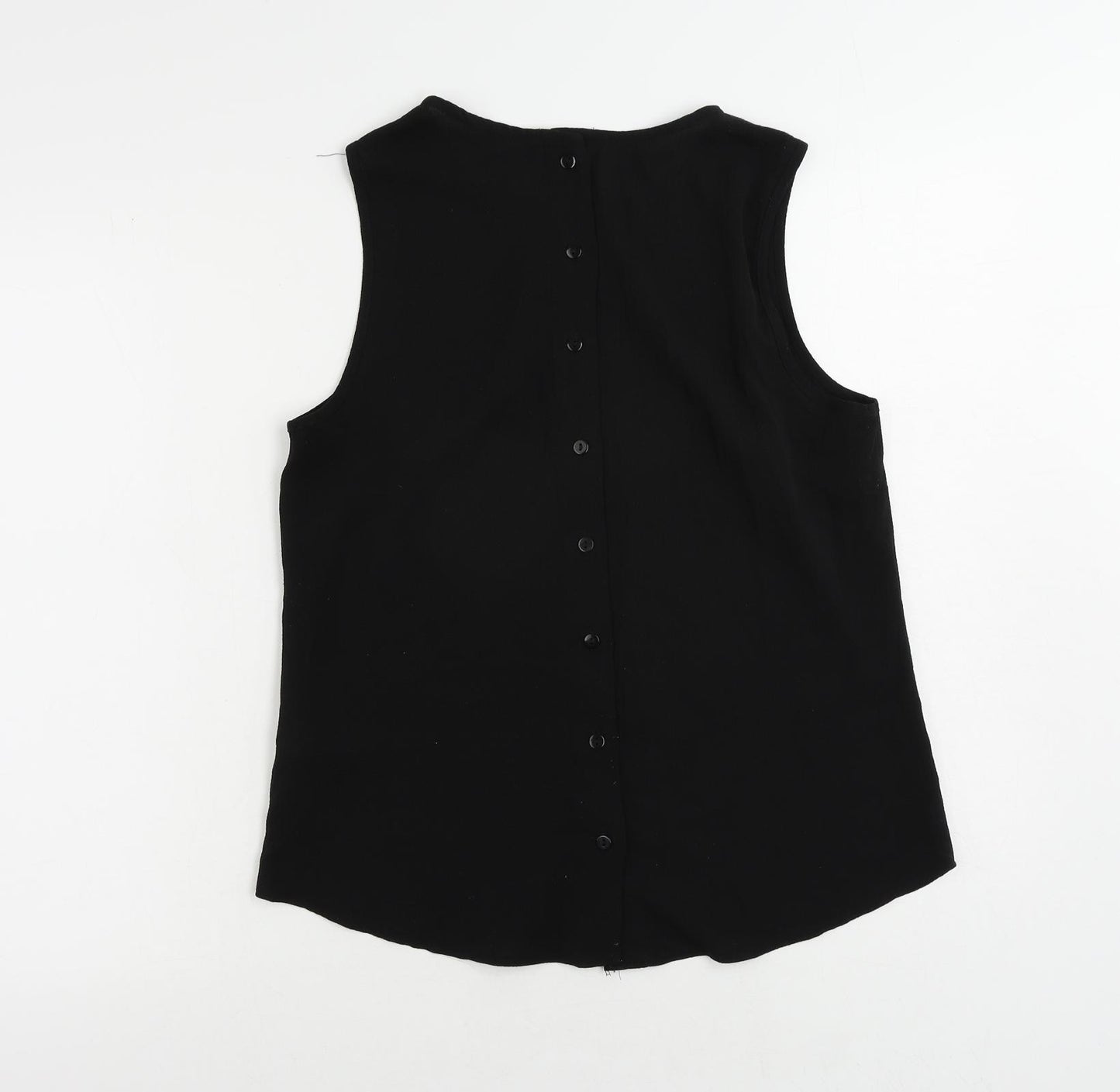 New Look Womens Black Polyester Basic Blouse Size 12 Round Neck