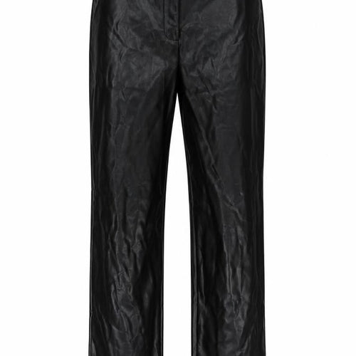 ASOS Womens Black Polyurethane Trousers Size 8 L31 in Regular Zip - Faux Leather